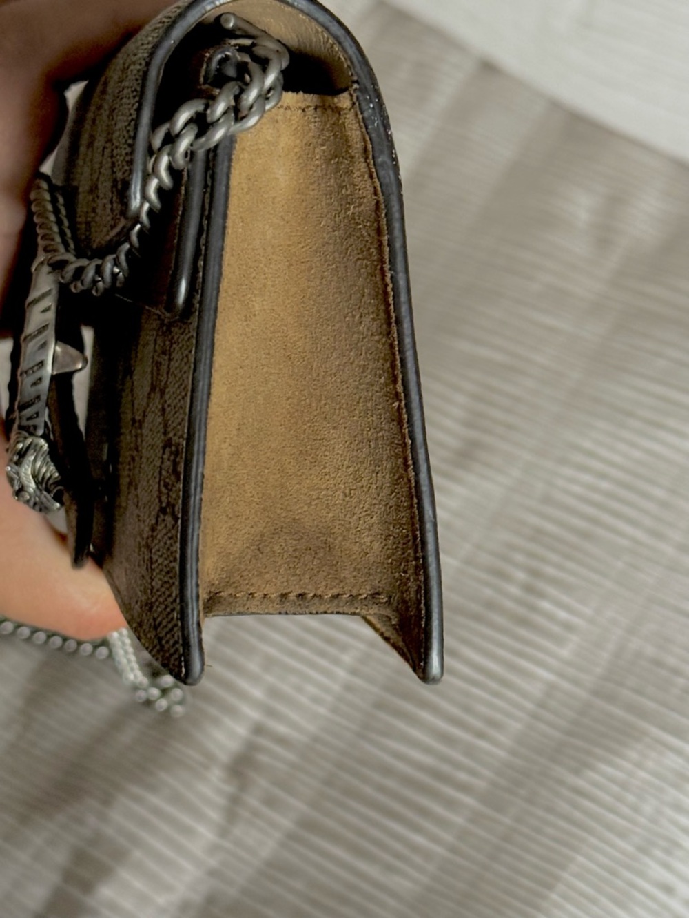 Gucci Beige GG Supreme Canvas Dionysus Crossbody Bag with Silver Hardware - Picture 4 of 11